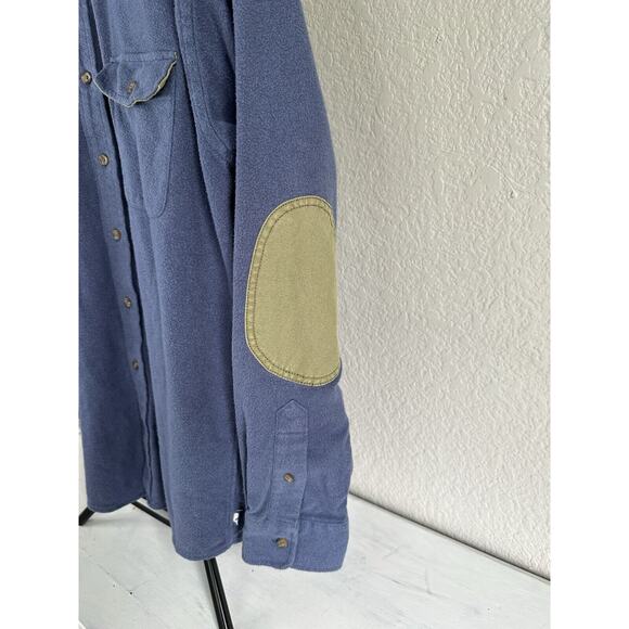 Vineyard Vines Crosby Shirt Men's Medium Blue 100% Cotton Flannel Elbow Patch - Picture 3 of 15